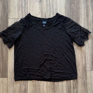 Daytrip Black Lace Short Sleeve Top